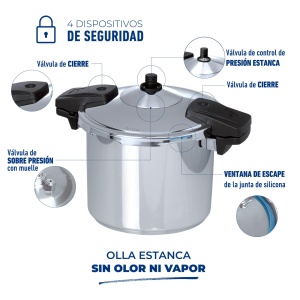 Oala sub presiune Jata OSR6, 6 litri, inox, design atractiv - Img 2
