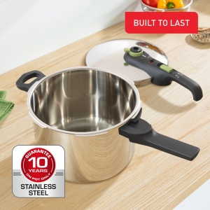Oala sub presiune Tefal Secure Trendy 6L, inox, 2 trepte de temperatura, verde - Img 7