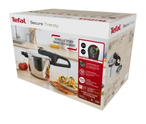Oala sub presiune Tefal Secure Trendy 8L, inox, cu sistem de siguranta, verde - Img 9
