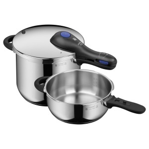 Oala sub presiune WMF Perfect Plus 2 piese, capacitate 6.5l si 3l, inox