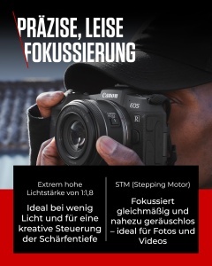 Obiectiv Canon RF 50 mm F1.8 STM, compact, 11.8, negru - Img 3