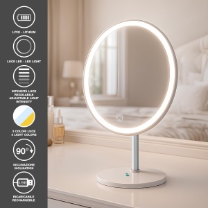 Oglinda de machiaj Beper P302VIS051 cu LED, 3 moduri de lumina, USB-C - Img 2