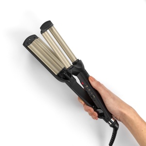 Ondulator BaByliss Easy Waves C260E Beach Waves 3 trepte de temperatura Ceramic Titanium Gold Negru - Img 6