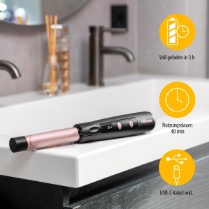Ondulator de par fara fir Tristar HD-2502, 3 trepte de temperatura, 40 min autonomie, USB-C - Img 4