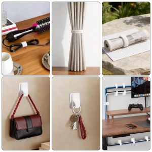 Organizator cabluri pentru birou, 25 perechi, alb, TOPESCT - Img 4
