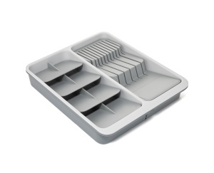 Organizator extensibil Joseph Joseph DrawerStore cu suport pentru cutite gri din plastic reciclat - Img 2