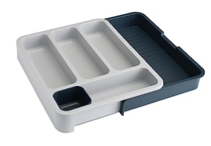 Organizator sertar Joseph Joseph DrawerStore Extensibil Gri inchisGri 29-48 cm - Img 3