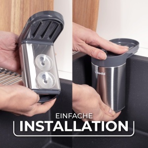 Organizator Spalare Vileda din Inox - Fara Gauri, Cu Suport Ventuzat, Design Modern - Img 4
