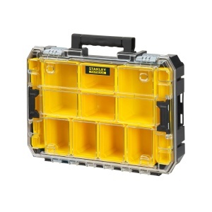 Organizator STANLEY FatMax FMST82967-1, cu 10 compartimente, transparent