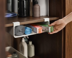 Organizator sub raft Joseph Joseph CupboardStore alb plastic reciclat montare fara unelte - Img 3