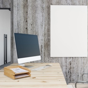 Organizer birou Relaxdays, set 2 suporturi, din bambus, compatibil A4 - Img 2