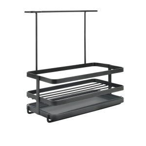 Organizer pentru chiuveta Metaltex LAVA, cu abtropitoare, negru, 22x11x24 cm