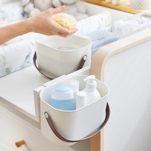 Organizer pentru Pampers Rotho Babydesign Yuma 3,2 L cu Capac si Maner Alb - Img 2