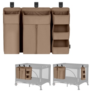 Organizer pentru pat Lionelo Sidepocket Large, 58x11x58 cm, cu 3 module, gri - Img 1