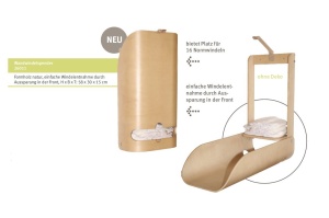 Organizer pentru scutece Roba, din lemn natur, capacitate 16 scutece, design minimalist - Img 4