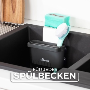 Organizer pentru spume Vileda cu suport cu ventuze, design modern, plastic rezistent - Img 3
