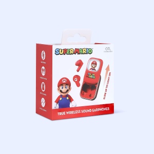 OTL Technologies Casti fara fir Super Mario cu cutie de incarcare glisanta si lumina LED - Img 5