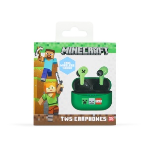 OTL Technologies MC1227 Minecraft TWS Casti cu carcasa de incarcare wireless, verde - Img 2
