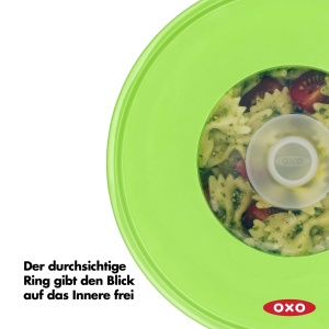 OXO Good Grips Capac din silicon reutilizabil 20cm Verde Transparent - Img 3