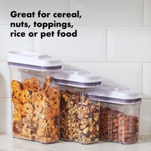 OXO Good Grips POP Muesli Dispenser Large 42 L - Borcan de depozitare cu capac pentru depozitarea etansa a muesli si cerealelor gradina albaopulenta - Img 3