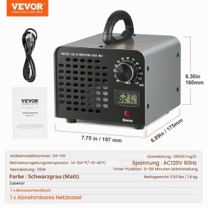 Ozonizator VEVOR 36000 mgh, 115W, pentru suprafete de 300 m - Img 7