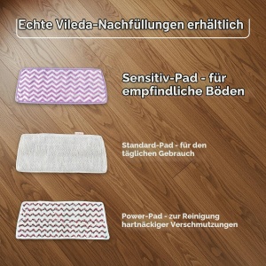 Pad de curatare Vileda Steam Plus Pro Sensitive XXL, 40 cm, pentru suprafete sensibile - Img 4