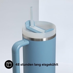Pahar termic Stanley Quencher H2.0, 1.2L, culoare Indigo, din otel inoxidabil reciclat - Img 4