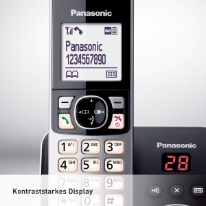 Panasonic KX-TG6823GB Telefon fara fir DECT cu robot telefonic (3 telefoane, radiatii reduse, mod eco, telefon cu capac, telefon fix) negru - Img 7