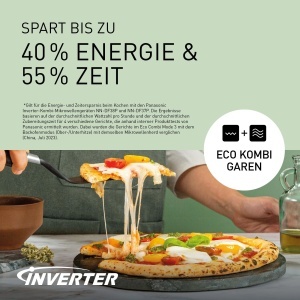 Panasonic NN-DF37PWEPG Combi Cuptor cu microunde si gratar, 1000 W, 23 L, Inverter Tech, Mod Eco Combi, Suport plat, 16 programe automate si moduri de dezghetare, Tava emailata, Gratar, Curatare usoara, Alb - Img 3