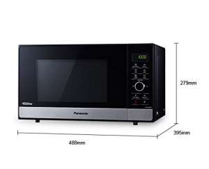 Panasonic NN-GD38HSGTG Cuptor cu microunde cu gratar (1000 W, invertor, abur, gatit combinat eficient din punct de vedere energetic, tigaie pentru pizza, 23 litri) otel inoxidabil-negru - Img 5