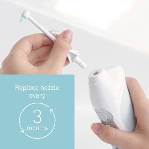 Panasonic WEW0984W303 Duza de inlocuire ortodontica pentru ingrijire 2 in 1 cu duza cu jet de apa si cap de perie,Duza pentru ultrasunete,Irigatoare orale AIR IN si de calatorie,Irigator oral pentru aparate ortodontice,Pachet de 2 - Img 5