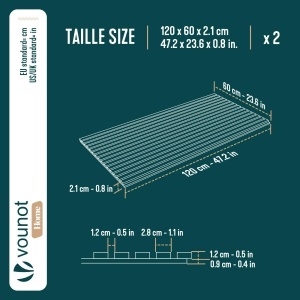 Panou Acustic VOUNOT 2er Set 120x60x2,1 cm, Helle Eiche, Design 3D - Img 3