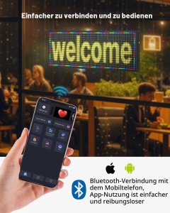 Panou LED Scrolling VEVOR P10, 99 x 35 cm, Control Bluetooth, Design Personalizat - Img 3