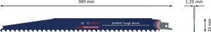 Panza fierastrau sabie Bosch Professional Expert Tough Wood S 1242 KHM, 300 mm, pentru lemn dur - Img 3