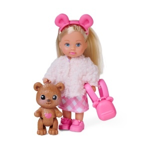 Papusa de jucarie Simba Evi Love Teddy, 12 cm, cu hainute si rucsac