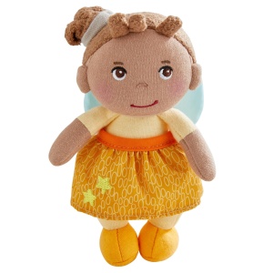 Papusa din material textil HABA Schutzengel Holly 15 cm lavabila pentru bebelusi si copii mici