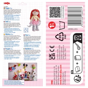 Papusa HABA Ava 30 cm, corp moale, haine cu velcro, pentru copii de la 18 luni - Img 7