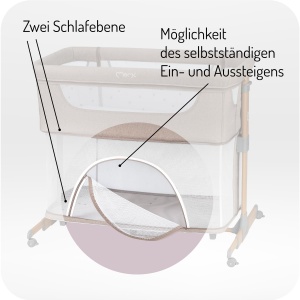 Pat multifunctional Momi SMART Bed 4-in-1 cu saltea reglabil pe inaltime pentru bebelusi - Img 6