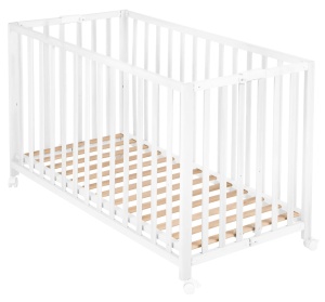 Pat pliant Klappbett Fold Up 60 x 120 cm, din lemn, alb, ajustabil pe inaltime