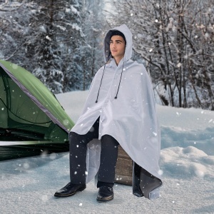 Patura de camping VEVOR SS-LYTJZ-02 impermeabila si rezistenta la vant 2x15m fleece gri deschis - Img 9
