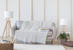 Patura multifunctionala Todocama, 180 x 260 cm, culoare gri deschis, din bumbac reciclat - Img 6