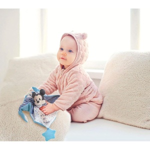 Patura pentru bebelusi Clementoni Baby Mickey, moale, antialergica, cu jucarie - Img 4