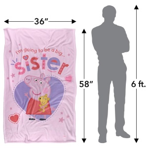 Patura Peppa Pig Big Sister, 91 x 147 cm, 300 GSM, 100 Poliester - Img 3