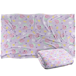 Patura Peppa Pig Evie Pig cu Motive Cu Rate si Fundite, 91 x 147 cm