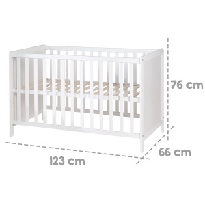Patut 2 in 1 Roba Babybett 60 x 120 cm - Beistellbett inaltabil, Alb - Img 10