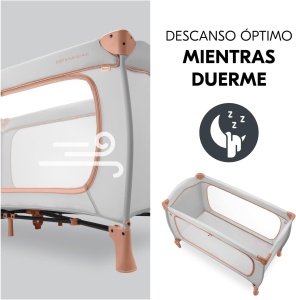 Patut de calatorie hauck Sleep N Play GO Plus, 120 x 60 cm, cu roti, gri - Img 7