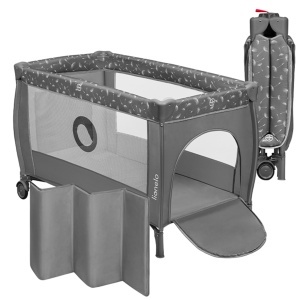 Patut de calatorie Lionelo Stefi Plus pentru copii, capacitate 15 kg, cu saltea ajustabila