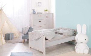 Patut Kombi Mila, 70 x 140 cm, inalt adjustable, gri deschis, lemn - Img 4