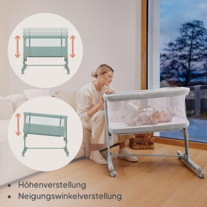 Patut multifunctional Lionelo Aurora 3 in 1 reglabil cu roti si saltea ergonomica - Img 6