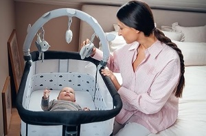 Patut multifunctional pentru copii Momi REVO, reglabil pe inaltime, cu saltea si roti - Img 15